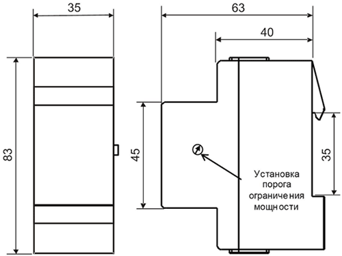 Габаритные размеры ОП-63