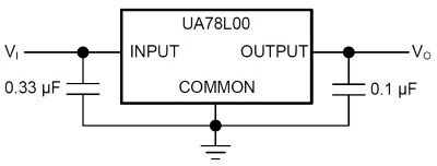 Типовая схема включения серии UA78L00