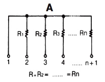 Схема соединения резисторов в сборке