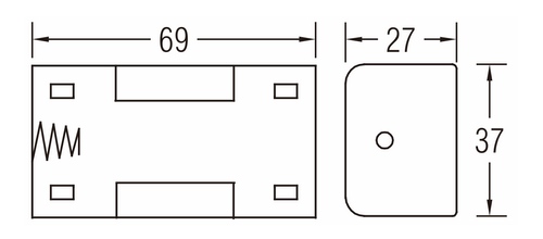 Габаритные размеры батарейного отсека BH111A