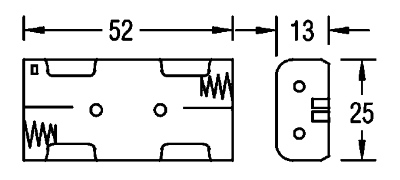 Габаритные размеры батарейного отсека BH421-1A