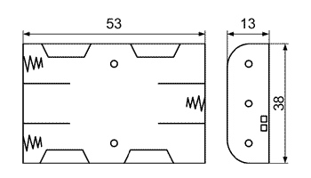 Габаритные размеры батарейного отсека BH431-1A