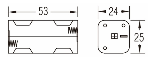 Габаритные размеры батарейного отсека BH443A