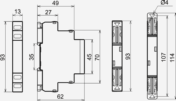 ВКМ-1 6А AC250B УХЛ4 выключатель одинарный на DIN-рейку (рис.2)