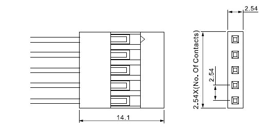 BLS-3 роз.каб.однорядн.шаг 2.54мм (1х03) (рис.2)