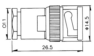 Габаритные размеры штекера BNC-7008