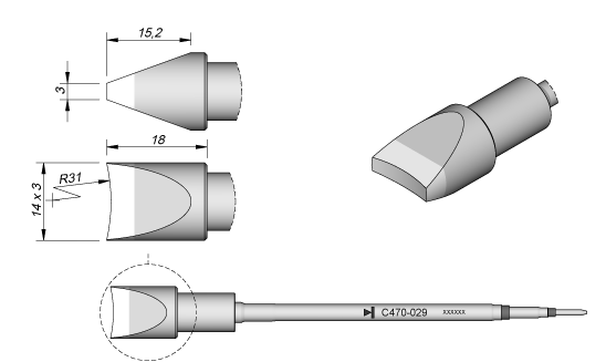 C470-029 жало для T470 (рис.2)