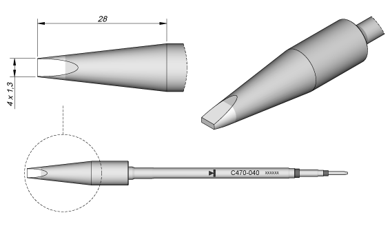 C470-040 жало для T470 (рис.2)