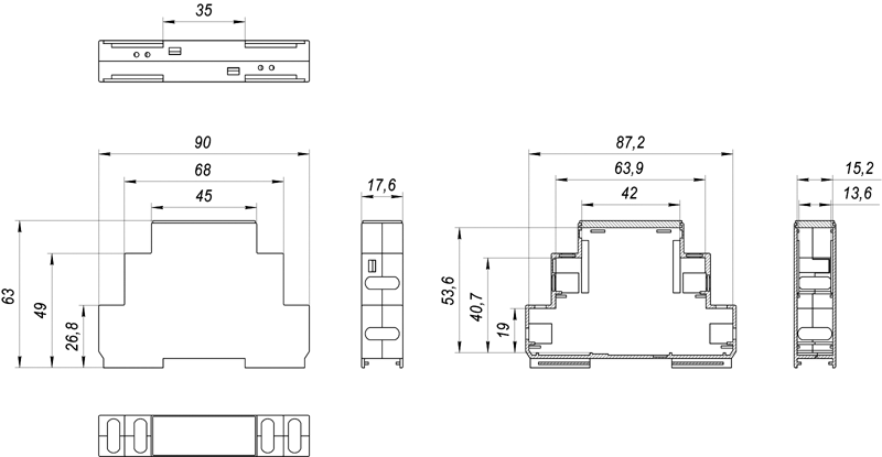 Габаритные размеры корпуса 151