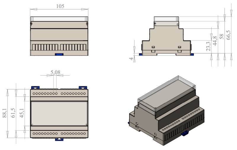 Габаритные размеры корпуса 161