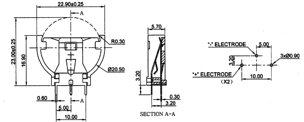 CH261-2032    держатель для  CR2032 (рис.2)