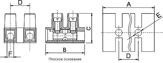 DG12H-12P  колодка 12 клемм, 41А, 6.0 кв.мм, (FB12H-12P) (рис.2)