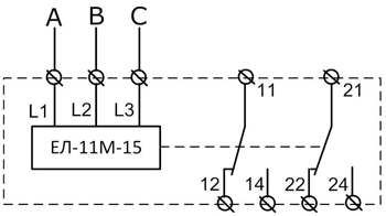 Схема подключения реле ЕЛ-11М-15
