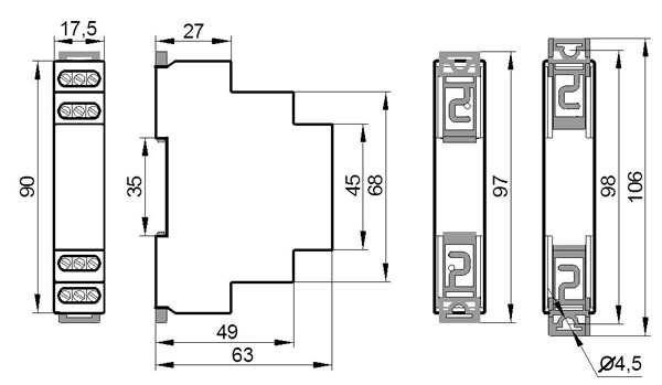 Габаритные размеры реле ЕЛ-11М-15