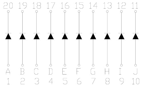 Распиновка LED шкалы FYA-R102510Zx-21