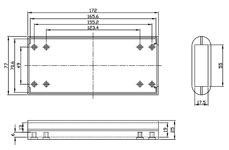 G1389G   корпус пласт., 172 x 77 x 25, серый (рис.2)