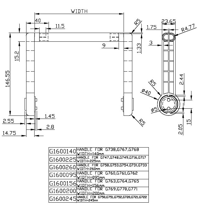 G1600200 ручка для G769, G770, G771 (рис.2)