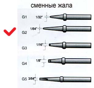 G2 сменное жало для SR-998 (рис.1)