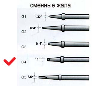 G4 сменное жало для SR-998 (рис.1)