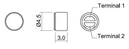 HMO0503A-65   микрофон электретн. 3В. 100-10000 Гц. d=4.5мм. h=3мм (рис.2)