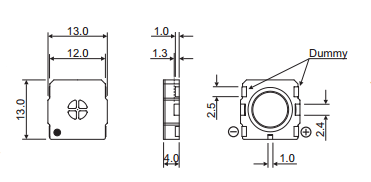 Габаритный чертеж динамика HSS1313A