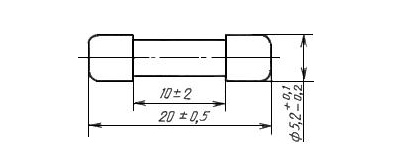 Габаритные размеры предохранителя H520