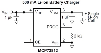 Схема включения MCP73812