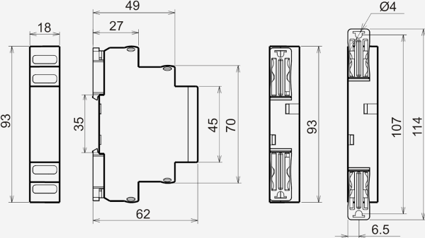 Габариты реле МРП