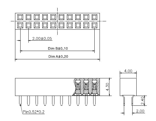 PBD2-16  роз.блочн.двухрядн.шаг 2.00мм (2х08) (рис.2)