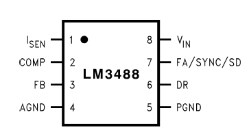 LM3488MM/NOPB микросхема, MSOP-8 (рис.3)