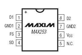 MAX253CPA+ микросхема,  DIP-8 (рис.3)