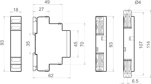 РКФ-М06-11-15 AC100В УХЛ2 реле контроля 3-х фазн. Напряжения (рис.2)