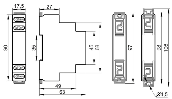 РКН-1-3-15 AC230В УХЛ2 реле контроля однофазн. перем.напр-я (рис.2)