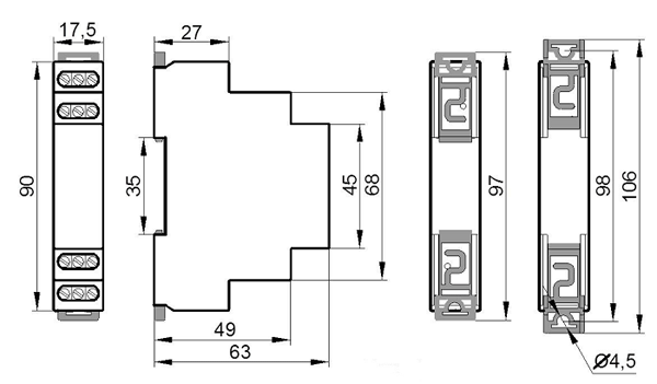 РКН-3-15-15 АС230В/AC400В УХЛ2 реле контроля 3-х фазн. Напряжения (рис.2)