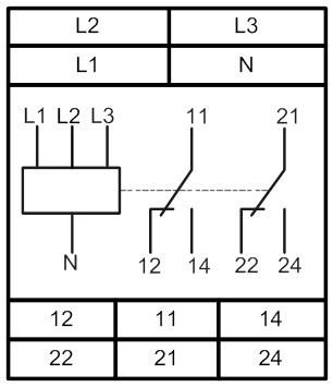 РКН-3-20-15 АС230В/AC400В УХЛ4 реле контроля 3-х фазн. Напряжения (рис.3)