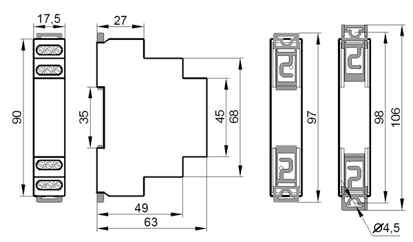 РКН-3-25-15 АС230В/AC400В УХЛ4 реле контроля 3-х фазн. Напряжения (рис.2)