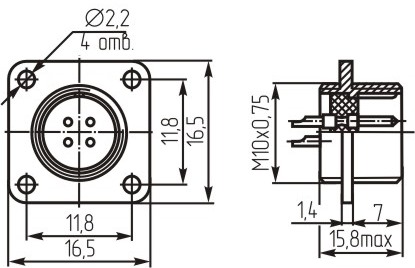 Вилка РС4ТВ чертеж