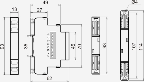 Габаритные размеры реле РВЦ-1М