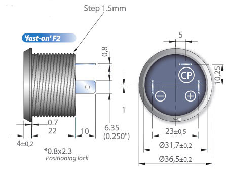 Габариты генератора SC235AF2 с клеммами