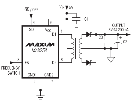 MAX253CPA+ микросхема,  DIP-8 (рис.2)