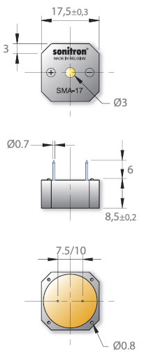 SMA-17LC-P10 излучатель звука пьезо (рис.2)