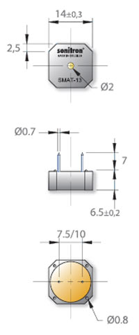 SMAT-13-P10 излучатель звука пьезо (рис.2)