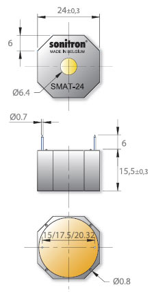 SMAT-24-P10 излучатель звука пьезо (рис.2)