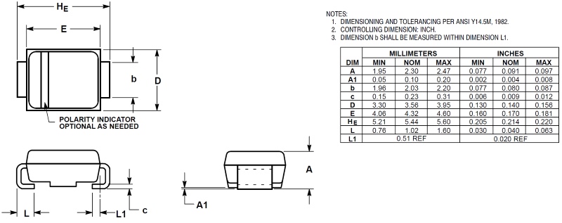 Габаритные размеры корпуса SMB