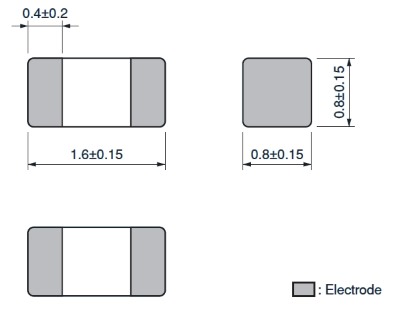 Габаритные размеры корпуса SMD 0603
