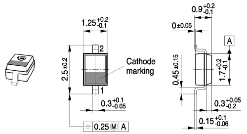 Габаритные размеры корпуса SOD323