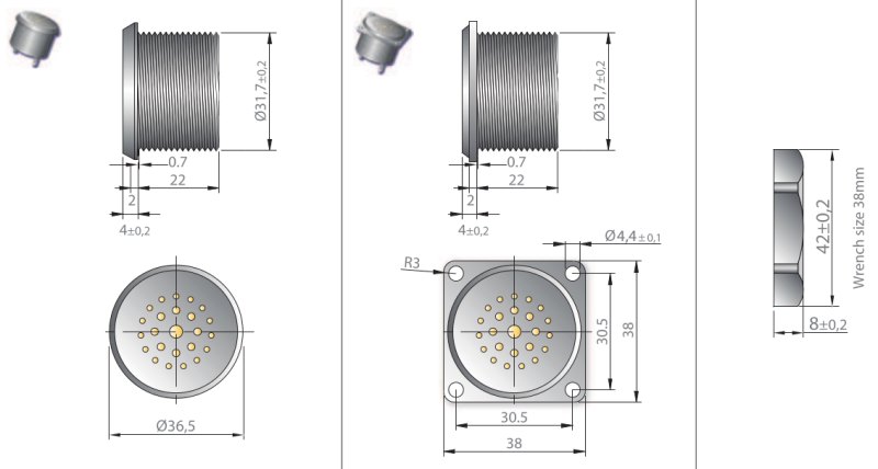 Габариты пьезогенератора SULM516B