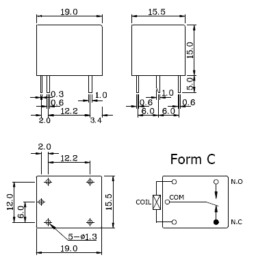 TRD-12VDC-SC-CL-R реле эл.магнитное (рис.2)