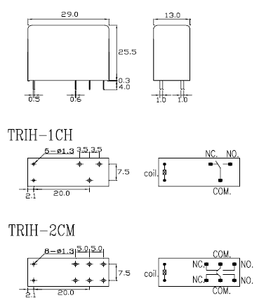 TRIH-12VDC-SD-2CM-R реле эл.магнитное (PBF) (рис.2)