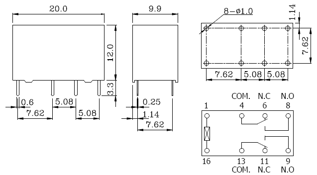 TRSB-24VDC-SB-L20-R сигнальное реле 24 В, 2 А (рис.2)